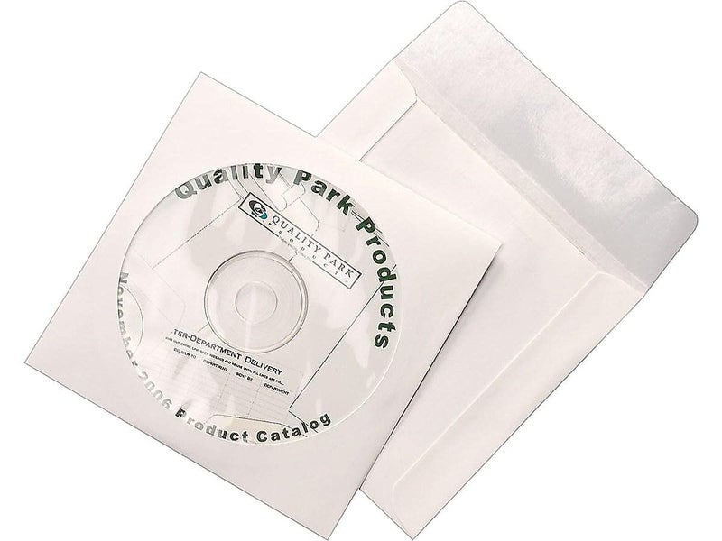 Quality Park Tech-No-Tear CD/DVD Sleeves, White, Pack Of 100 (77203) - Image 5
